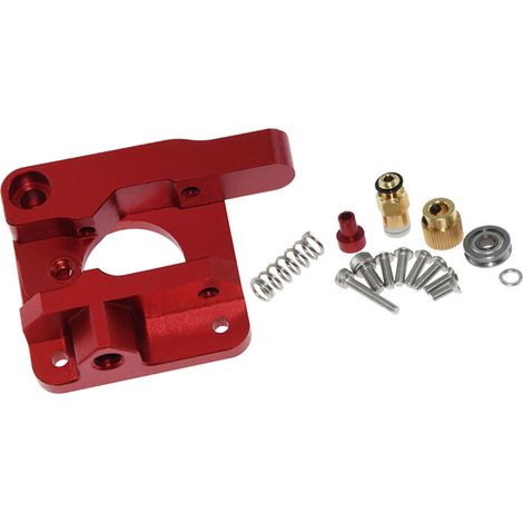 Extrudeuse d'imprimante 3D à double engrenage, pièces métalliques en alliage d'aluminium rouge pour CR10 et série 10S, main droite (1/5)