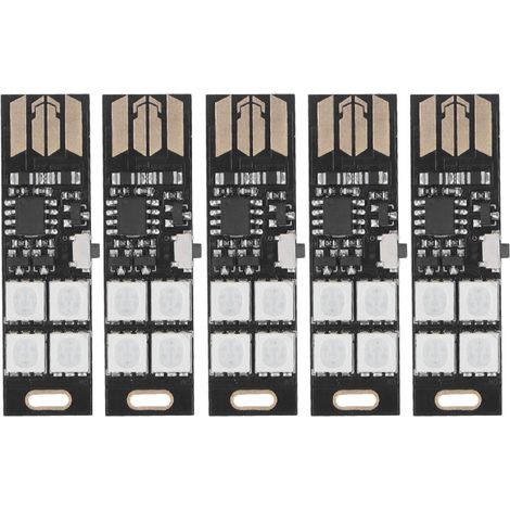 5 pièces Super Mini USB lumière mince Ultra mince Multi couleur changeante 7 couleurs rvb nuit 4 LED TV rétro-éclairage Kit lampe de Table DC5V