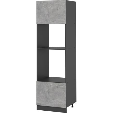 Mobile cucina microonde R-Line, Calcestruzzo, 60 cm, Vicco