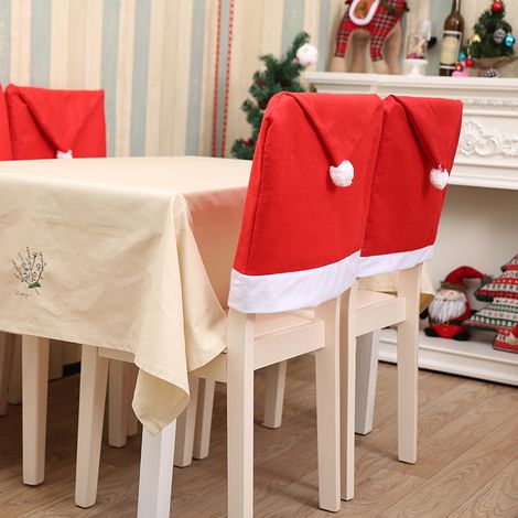 2-teiliges Weihnachtsstuhlhussen-Set, Weihnachtsmützen-Sitzbezüge für die Weihnachtsdekoration, Weihnachtsfeier (1/4)