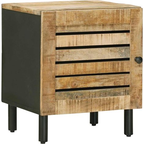 Mesita de Noche Natural 40 x 33 x 46 cm Madera de mango maciza vidaXL (1/5)