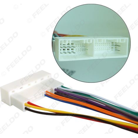 Connecteur femelle pour câble arrière de lecteur CD compatible avec Kia K2/K5/Sports et Hyundai IX35/Elantra/Tucson/Sonata