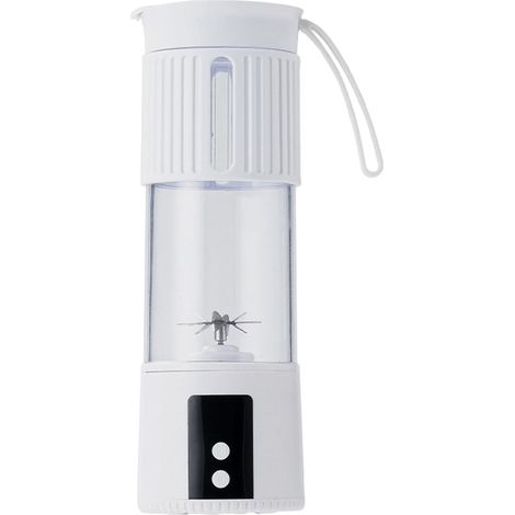 Licuadora eléctrica portátil, batidora pequeña, ideal para la cocina, el hogar y los viajes (blanca) (1/5)