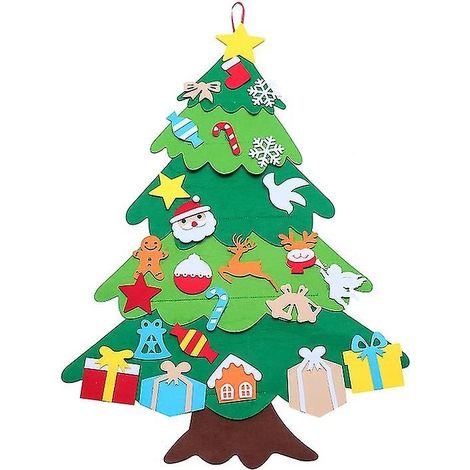 Décoration de Noël 3D en feutrine (1 pièce) - Sapin de Noël (1/3)