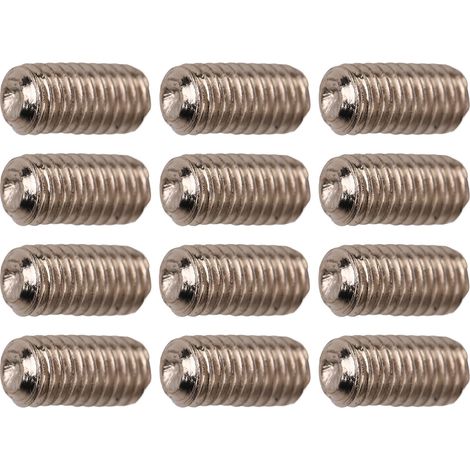 Jeu de 12 vis pour chevalet de guitare, pratiques, durables, résistantes à la rouille, légères, en métal sans bavures, pour chevalet de guitare électrique, couleur argent. (1/5)