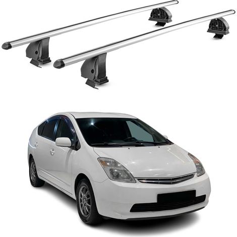 OMAC Aluminium Dachträger Querträger für Toyota Prius II XW20 2003-2009 – TÜV / DIN 75302:2019 – Abschließbar – T-Nut – Max. 75 kg – 2 Stangen – Silber (1/5)