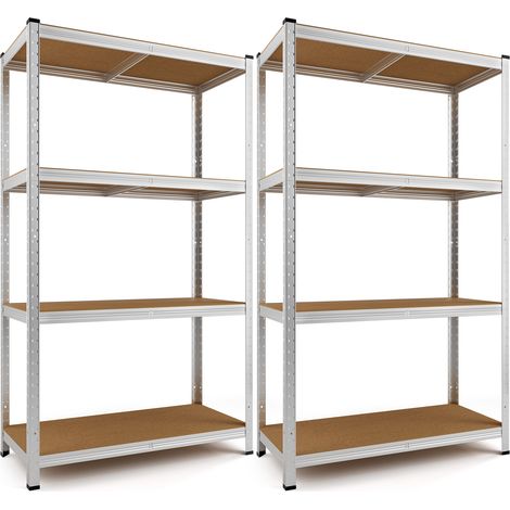 Deuba 2x Shelves Shelving Units Storage Unit Garage Racking 5 Tier Metal Rack