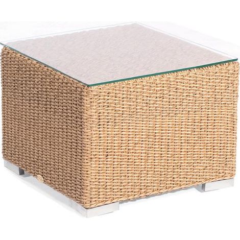 Lounge-Beistelltisch Residence 60 x 60 c m PE-Kunststoffgeflecht Hyazinthoptik in