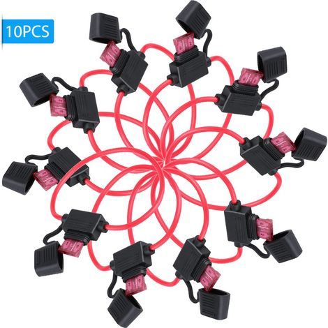 10 Stück DC 12V 40A Standard-Flachsicherungshalter für Auto und Motorrad (1/5)