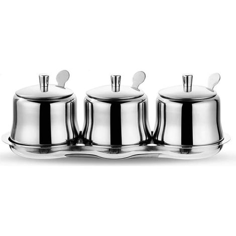 Ensemble de bocaux à épices, à sauces et à condiments en acier inoxydable 304 pour la cuisine (1/4)
