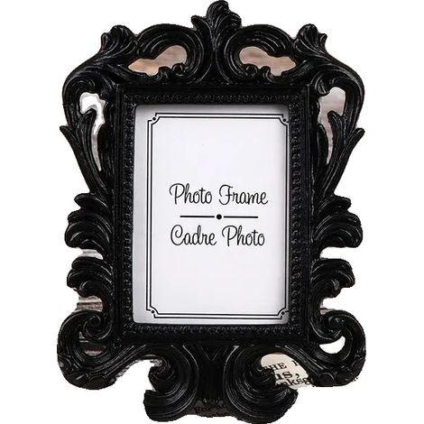Cornice portafoto, design vintage, da tavolo, nera (1/2)