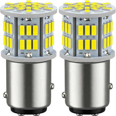 P21/5w 1157 Bay15d 2057 2357 7528 Led Ampoules 12v 24v 2800LM 6500K Blanc Lot De 2,54x3014 Chipset, Dissipation Alu, Les Feux De Stationnement De Frein ArrièRe De Voiture Rv,Basse Consommation (1/5)