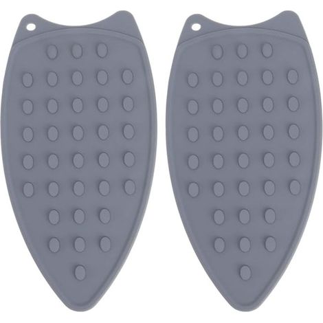 Cojín de silicona para apoyar la plancha, 2 unidades, resistente al calor, para tabla de planchar y plancha de vapor (gris) (1/5)