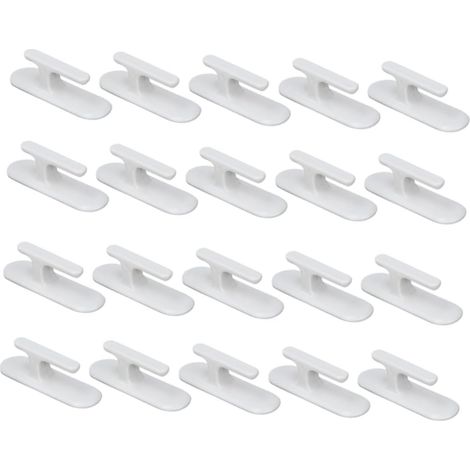 Lot de 20 crochets adhésifs pour rideaux, sans clous, décoration moderne salle bain et cuisine (1/5)