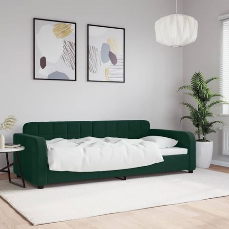 Tagesbett Dunkelgrün 90x200 cm Samt (1/5)