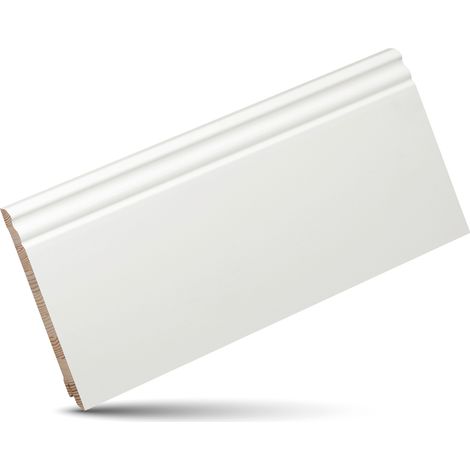Plinthe pin massif blanc Hamburger 2400x18x135 mm
