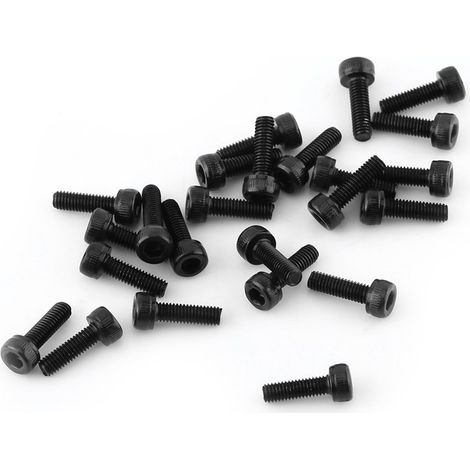 M3 Kit de Assortiment Vis Boulon Tête Cylindrique Six Pans Creux en Acier Allié M3 x 4-50mm(M310mm, Entièrement filetée-24pcs).