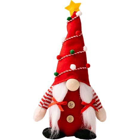 Chapeau Bois de Renne Étoile Cinq Pointes Décoration Sapin Figurine Rudolph Rouge Fête (1/2)