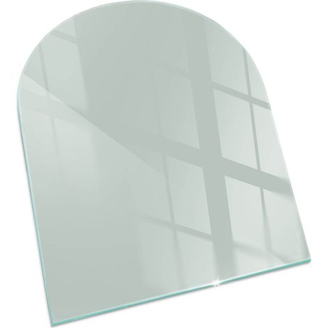 Funkenschutzplatte für Kamin Dekorative Glas Glasbodenplatte Glasboden Hartglas Farbe Hellgrün 80x70 cm