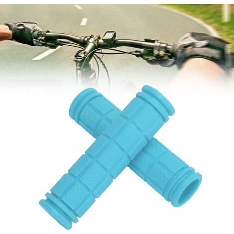 1 Paire de Poignées de Vélo en Caoutchouc Doux pour VTC et VTT, Bleu Ciel (1/5)