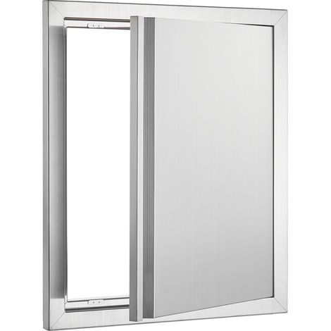 Mophorn Grillzugangstür 457 x 533 mm, Edelstahl, flächenbündig montiert, vertikale Wandtür mit versenkbarem Griff für Grillinsel, Außenschrank