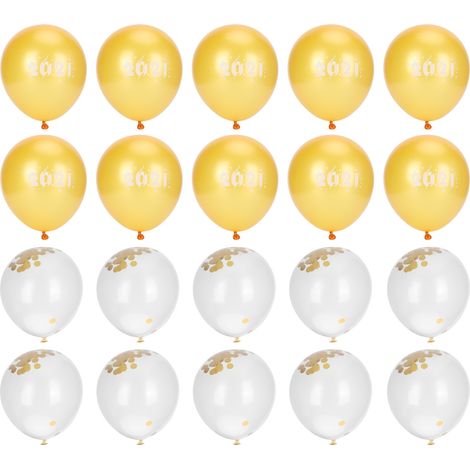 Lot de 12 ballons sequins argentés pour décoration fête Nouvel An 2021, accessoires de ballon de graduation, décoration maison (1/5)