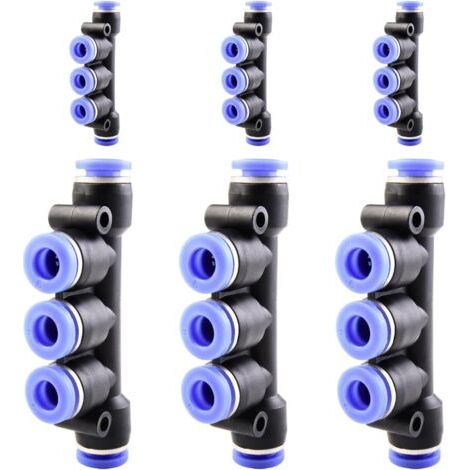 10 pièces 16 mm répartiteur en Y à 3 voies, raccord pneumatique, rapide plastique raccords Push to Connect, adaptateur de conduite d'air PY - PK-6mm (1/5)