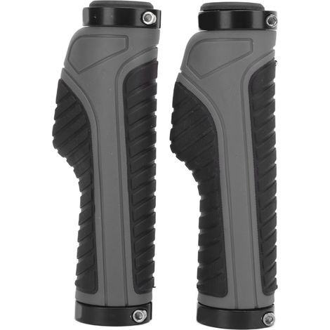 Poignées de Vélo Ergonomiques Antidérapantes à Blocage pour VTT Confortables Professionnelles (Gris Foncé) (1/5)