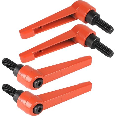 Kindfiber OÜ-4pcs Poignées de Serrage Réglables M8-20mm, Vis avec Poignée de Serrage M8, Levier de Serrage Rapide en Acier, Orange (1/5)