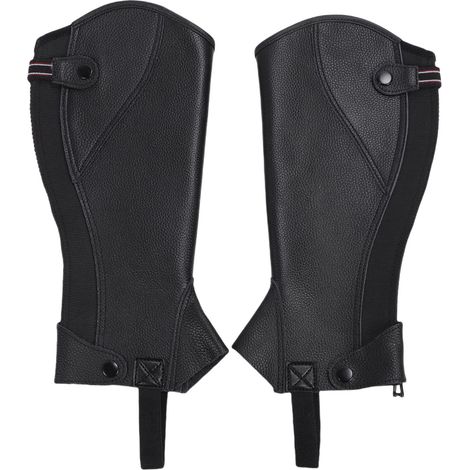 1 paire de demi-chaps d'équitation en cuir de vache, élégantes et confortables, fermeture éclair, pour adultes
