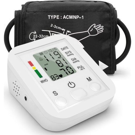 Tensiomètre électronique portable , type brassard domestique, tensiomètre avec écran LCD, mesure précise (1/3)