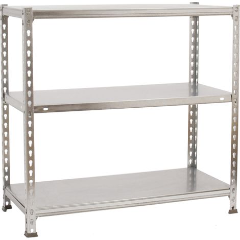 SimonRack Scaffale Portaoggetti, 900x900x300 mm, 3 Ripiani, Portata 70 kg per Ripiano, Metallo, Scaffale da Garage, Zincato – Ecoclick