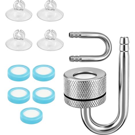 CO2 diffuser for aquariums with U-shaped tube and suction cups (1/5)