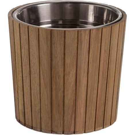 ANDREA HOUSE MS24517 Cubitera Acacia/Inox Ø21,5x19,5 CM - ref: MS24517