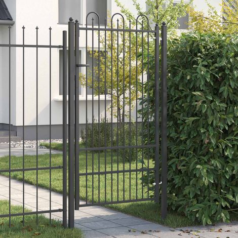 vidaXL Cancello per recinzione HORST 100 x 175 cm Acciaio Nero