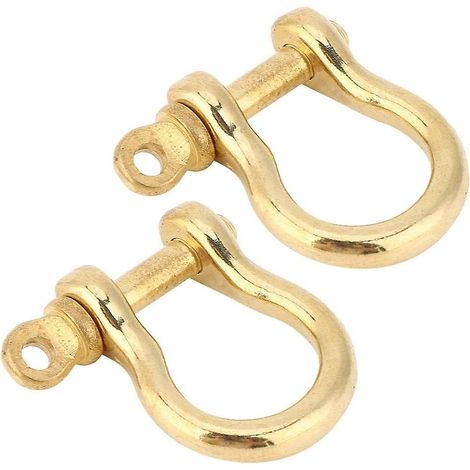 Bracelet à boucle réglable (lot de 2), manille en D de 10 mm, ancre à vis en laiton pur, manille arche, anneau porte-clés (1/5)