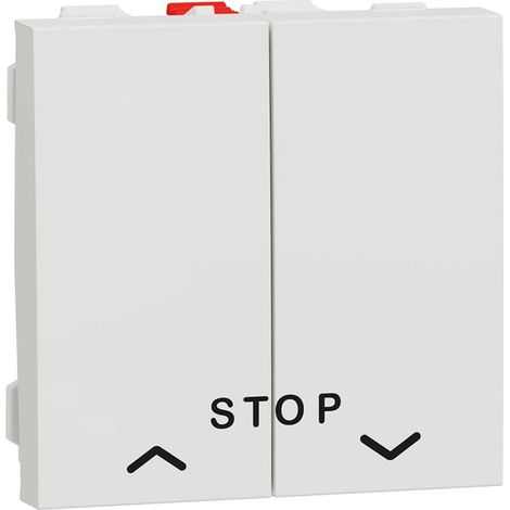commande volet roulant - poussoir - stop - 10a - 2 modules - blanc - schneider electric nu323718 (1/3)