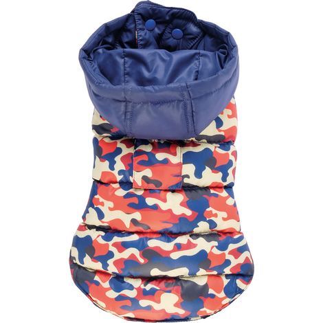 10 cm: Giubbotto imbottito impermeabile Double face con sottopancia elastico modello Aspen per cani