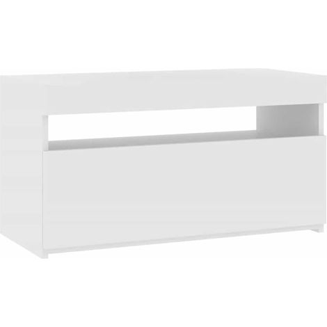 TV Cabinet with LED Lights White 75x35x40 cm vidaXL