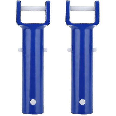 Deux têtes de brosse bleues à poignée en V pour piscine, poignées de rechange pour accessoires de piscine. (1/5)