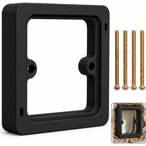 Entretoise pour Prise Électrique 20mm, Cadre d'Extension de Boîtier d'Encastrement Standard pour Prise ou Interrupteur Simple, Noir (1/5)