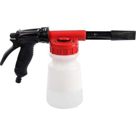 Canon à mousse pour tuyau d'arrosage, réglage du rapport de pulvérisation, mousseur de savon pour lavage de voiture, rouge (1/5)