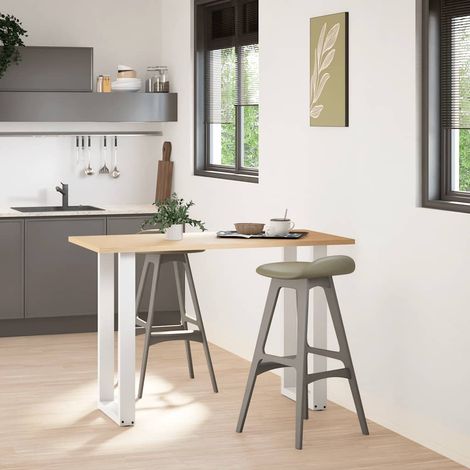 Pied de meuble,Pieds de table de bar en U, 2 pièces, blanc, 50 x (90-91) cm, acier CFW93493 (1/5)