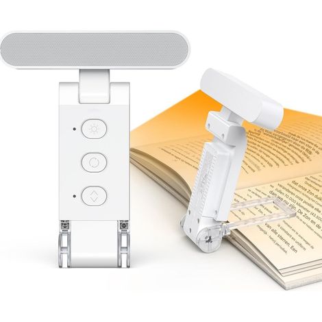 Lampe de lecture à pince-Rechargeable-Lampe de lecture confortable pour les yeux-12 LED intégrées-Interface USB-C (1/5)