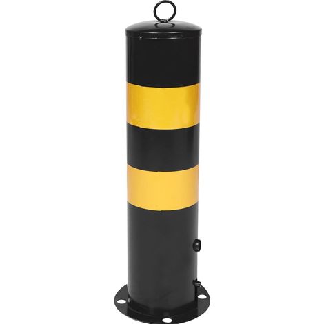 Barrière De Parking en Acier Poteau De Sécurité pour Allée Barrière De Sécurité Visible pour Protéger Piétons Travailleurs Et Véhicules avec Clé De Rotation 19.69 X 6.30 X 6.30In (1/5)