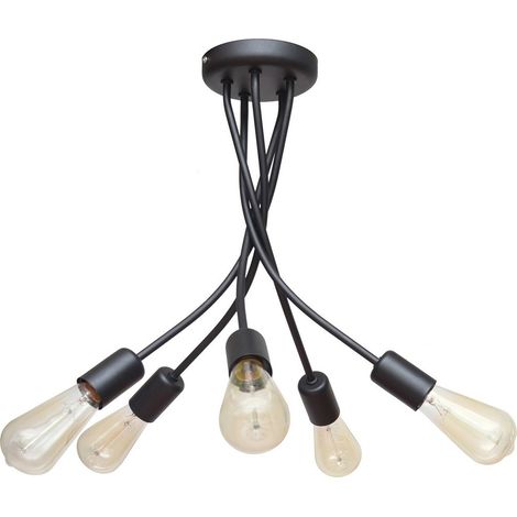 Helam HARVARD Plafonnier Semi-Encastré Multi Bras Noir 40cm
