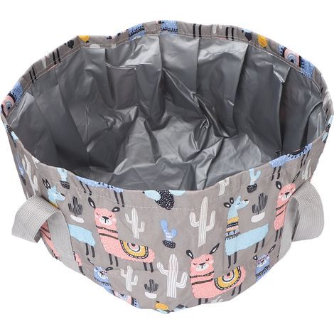 Bassin de trempage pliable 21L pour pédicure, bain de pieds portable pour voyage et extérieur, gris (1/5)