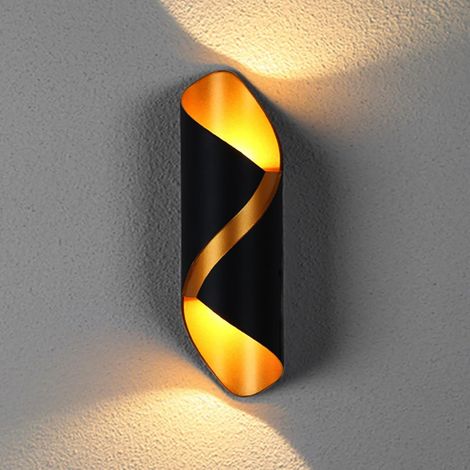 Moderne de Lampe 10W Spirale Applique Murale LED en Métal 3000K Blanc Chaud Lèche murs LED Intérieur/Extérieur IP65 pour Salle de Bains Escalier Salon (1/5)