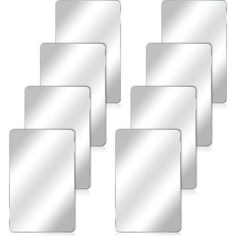 Lot de 8 miroirs rectangulaires en acrylique, 15,2 x 10,2 cm, autocollants pour salle de bain, chambre à coucher et salon (1/5)