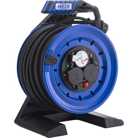 HEDI ENROULEUR DE CÂBLE ENTIÈREMENT EN PLASTIQUE - GÉNÉRATION 7 COWORKER - DIAMÈTRE : 250 MM - CÂBLE EN CAOUTCHOUC H05RR-F 3G1,5